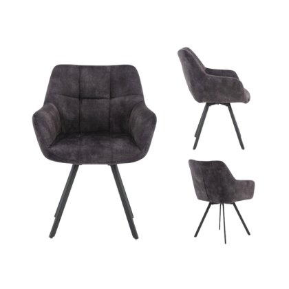 Mila Swivel Dining Chair (Charcoal)