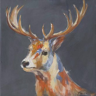 Canvas Oil Stag 80x80cm