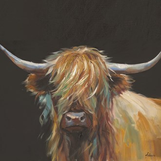 Canvas Oil Highland Cow Black 80x100cm