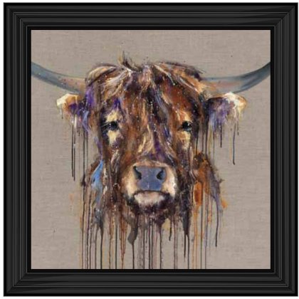 HIGHLAND COW COLOURFUL DRIPS