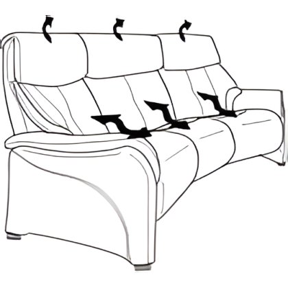 Chester Curved 3 Seater Manual Recliner Sofa (4247-20) by Himolla Chester Curved 3 Seater Manual Recliner Sofa (4247-20) by Himolla