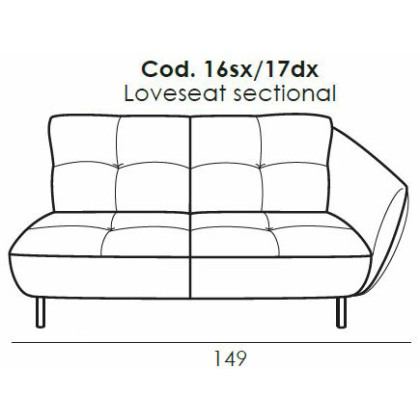 Seville Loveseat 1 Arm (RHF) by Italia Living