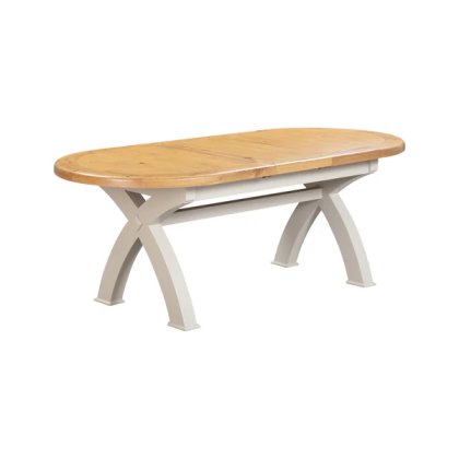 Queensbury Painted Oval Cross Leg 176-256cm Extending Dining Table