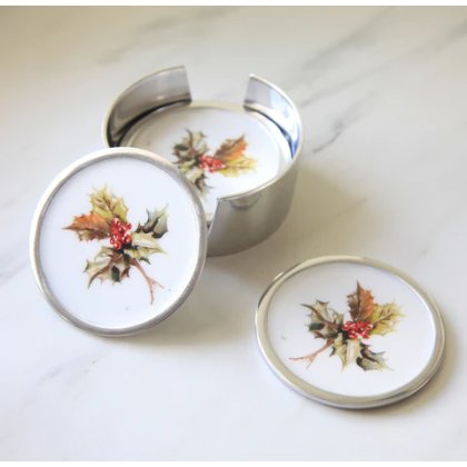 Holly Coasters Set of 6