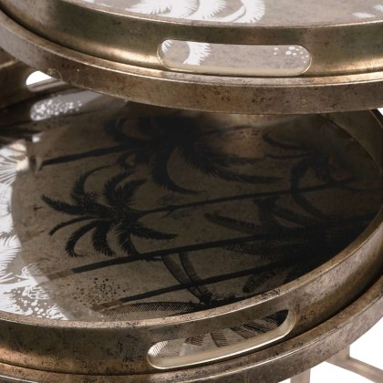 Set of 2 Palm Tree Tables