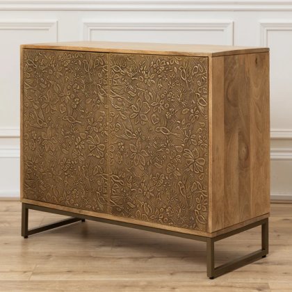 Isadora Embossed Cabinet Brass