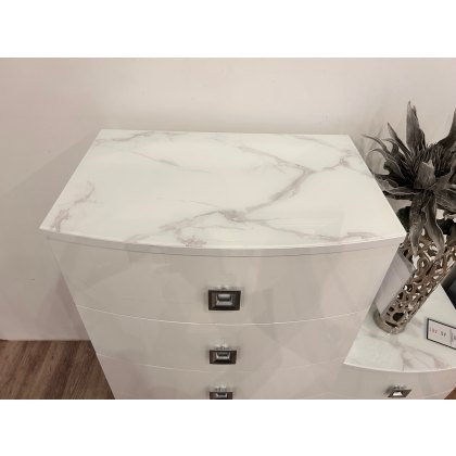 Kate 5 Drawer Tall Chest with Marble Top (Showroom Clearance)