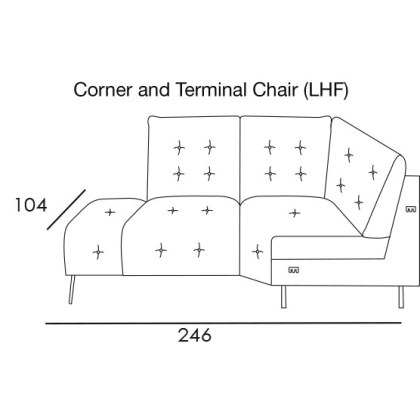 Bolzano Corner and Terminal Chair Section (LHF) by Italia Living