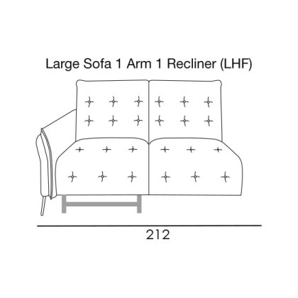 Bolzano Large Sofa 1 Arm 1 Recliner (LHF) by Italia Living