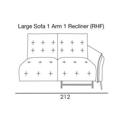 Bolzano Large Sofa 1 Arm 1 Recliner (RHF) by Italia Living