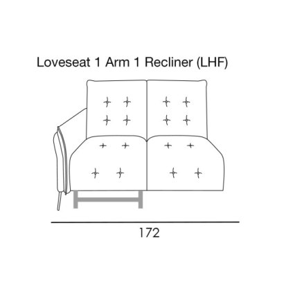 Bolzano Loveseat 1 Arm 1 Recliner (LHF) by Italia Living