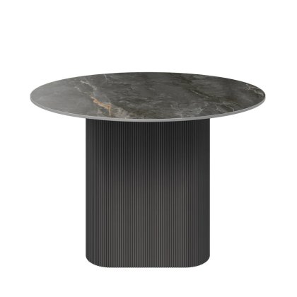 Santos 120cm Round Gloss Grey Ceramic Dining Table