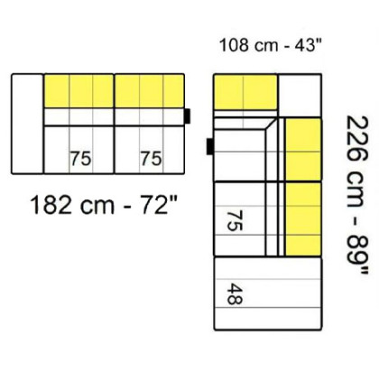 Tuniz 290 x 226cm Corner Terminal (No Recliners) by Marinelli Home
