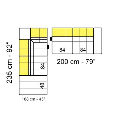 Tuniz 235 x 308cm Corner Terminal (No Recliners) by Marinelli Home