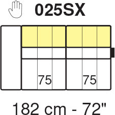 Tuniz LHF 1 Arm 3 Seater Module 182cm (No Recliner) by Marinelli Home