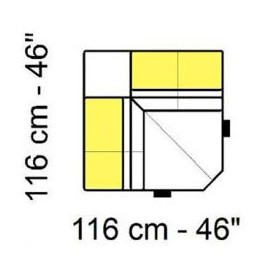 Tuniz 116 x 116cm Corner Module 75cm by Marinelli Home