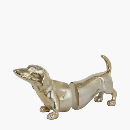 Gold Sausage Dog Book Ends