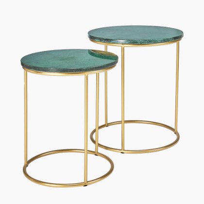 Milly S/2 Green Marble Tables