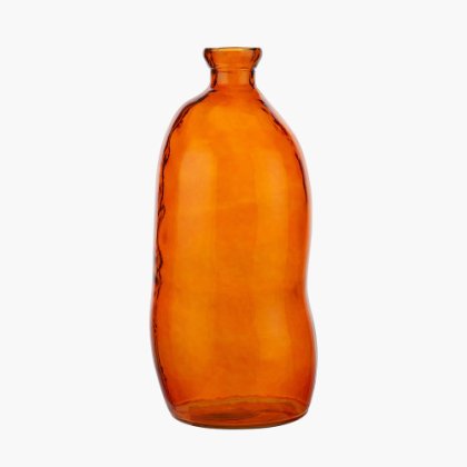 Orange Organic Glass Vase Tall