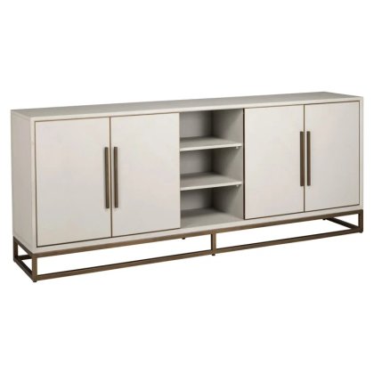 Whitebone Brass 225cm 4 Door Sideboard by Richmond Interiors
