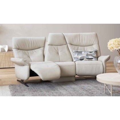 Loona Trapezoidal Electric Recliner Sofa with Lift & Rise in Left Seat (4484-77QR) by Himolla