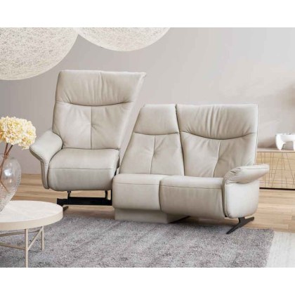 Loona Trapezoidal Electric Recliner Sofa with Lift & Rise in Left Seat (4484-77QR) by Himolla