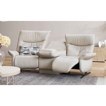 Loona Trapezoidal Manual Recliner Sofa (4484-70HN) by Himolla