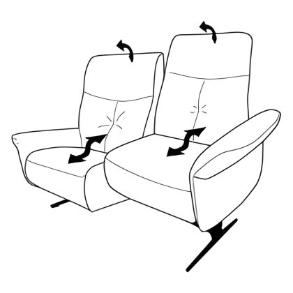 Loona 2.5 Seater Electric Recliner Sofa with Lift & Rise in Right Seat (4484-36QR) by Himolla Loona 2.5 Seater Electric Recliner Sofa with Lift & Rise in Right Seat (4484-36QR) by Himolla
