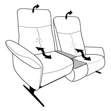 Loona 2.5 Seater Electric Recliner Sofa with Table & Light and Lift & Rise in Left Seat (4484-33QR) Loona 2.5 Seater Electric Recliner Sofa with Table & Light and Lift & Rise in Left Seat (4484-33QR)