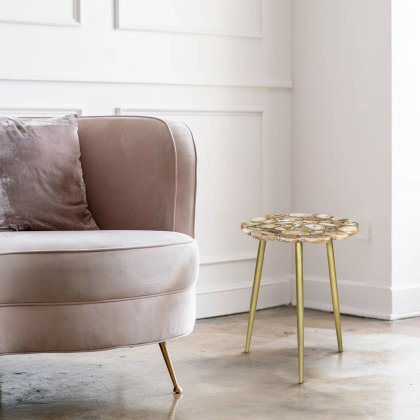 Myra Natural Agate Top End Table