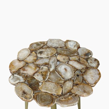 Myra Natural Agate Top End Table
