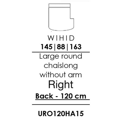 Skandia Large Round Chaise longue Without Arm (Right) - (UO120HA15)