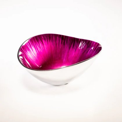Brushed Pink Oval Bowl Small 16cm