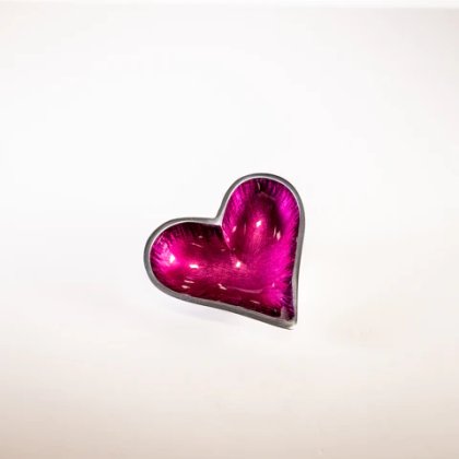 Brushed Pink Heart Dish XS 10cm