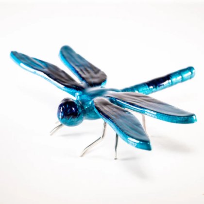 Brushed Aqua Dragonfly Large 20cm