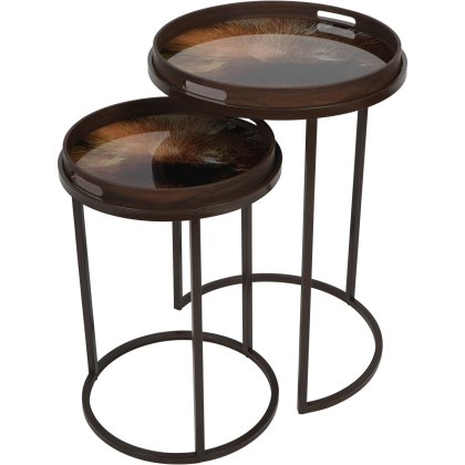 Golden Burst Set of 2 Tray Tables