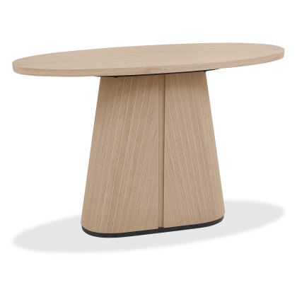 Luma Scandi Oak & Peppercorn Oval Console Table