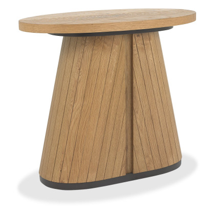 Luma Rustic Oak & Peppercorn Oval Lamp Table