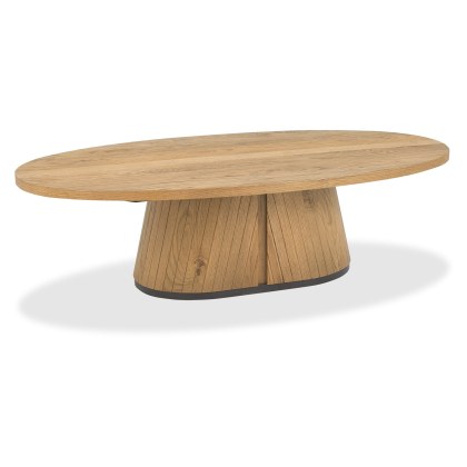 Luma Rustic Oak & Peppercorn Oval Coffee Table