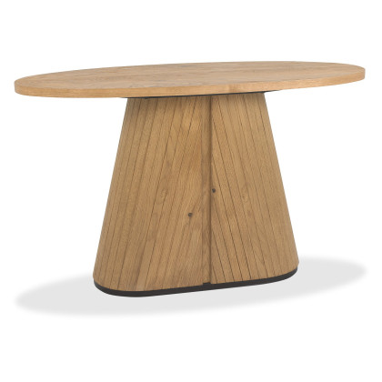 Luma Rustic Oak & Peppercorn Oval Console Table