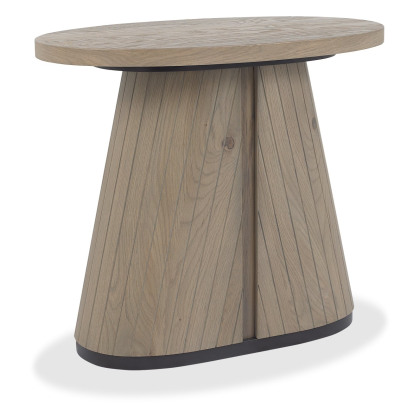 Luma Grey Oiled Oak & Peppercorn Oval Lamp Table