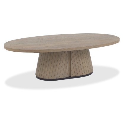 Luma Grey Oiled Oak & Peppercorn Oval Coffee Table