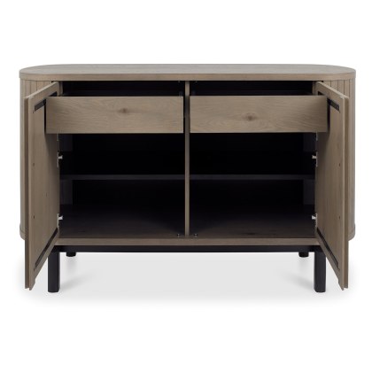 Luma Grey Oiled Oak & Peppercorn Narrow Sideboard
