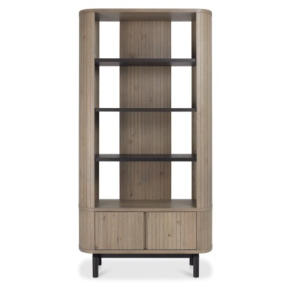 Luma Grey Oiled Oak & Peppercorn Open Display Unit