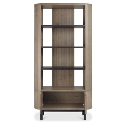 Luma Grey Oiled Oak & Peppercorn Open Display Unit