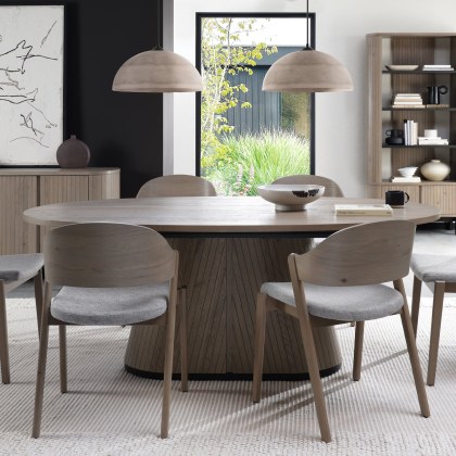 Luma Grey Oiled Oak & Peppercorn 6 Seater Dining Table