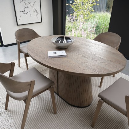 Luma Grey Oiled Oak & Peppercorn 4 Seater Dining Table