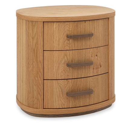 Luma Knotty Oak & Weathered Oak 3 Drawer Nightstand