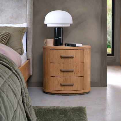Luma Knotty Oak & Weathered Oak 3 Drawer Nightstand