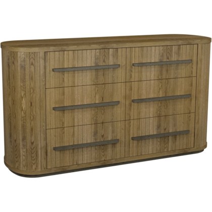 Luma Knotty Oak & Weathered Oak 6 Drawer Chest